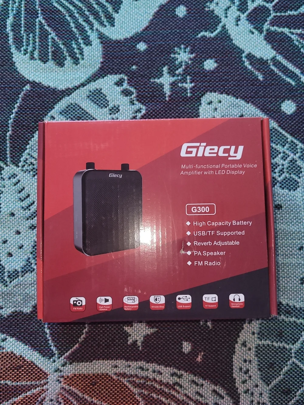 Black Portable Voice Amplifier with Headset Microphone